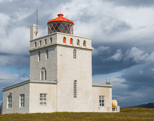The lighthouse of Dyrholaey in south Iceland