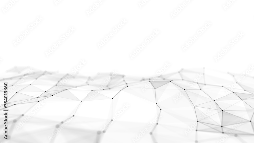 Poster wave 3d. wave of particles. futuristic point wave. design for poster. technology background. 3d rend