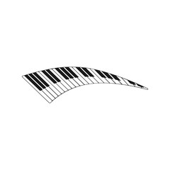 Naklejka premium Piano keyboards Icon vector Isolated on White Background