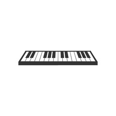 Piano keyboard Icon vector Isolated on White Background