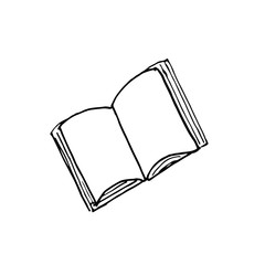 Simple book isolated on white background. Hand drawn vector illustration in cartoon doodle style