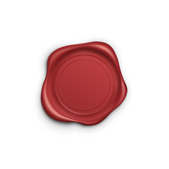 red stamp. Wax seal. Retro label. Quality garantee label. Vector illustration