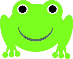 Cute minimalist frog vector illustration