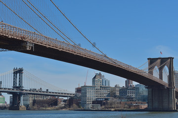 Brooklyn Bridge and Manhattan Bridge, New York