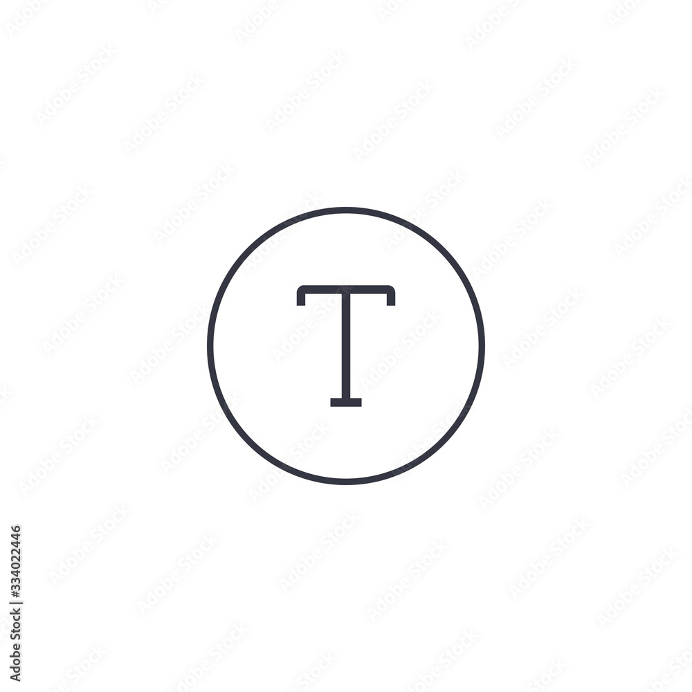Poster add font or text icon in the circle. text sign for mobile concept and web design. text font. stock v
