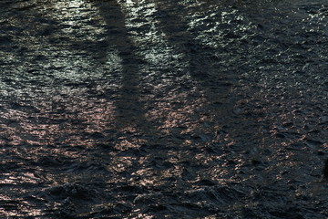 Rapidly flowing river with reflections