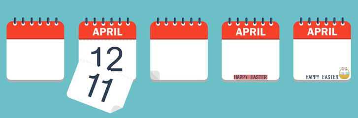 set calendar icons isolated. Vector eps 10