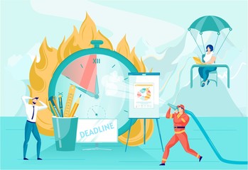 Deadline Concept with Firefighter Extinguish Timer