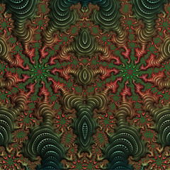 Abstract, computer, fractal design. Fractals are infinitely complex patterns that are self-similar at different scales. 3D-rendering.