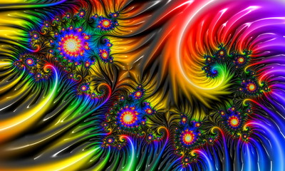 Abstract 3d flower fractal. 3d illustration. 3d rendering