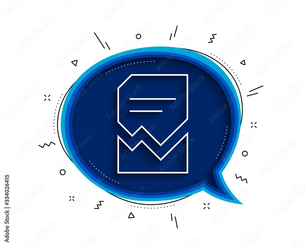 Poster corrupted document line icon. chat bubble with shadow. bad file sign. paper page concept symbol. thi