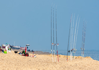 Fishing on the beach - 334027654