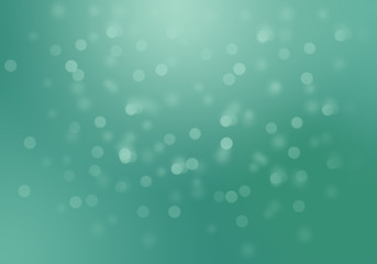 Soft green mint color sparkle glow bokeh texture with blur as background.