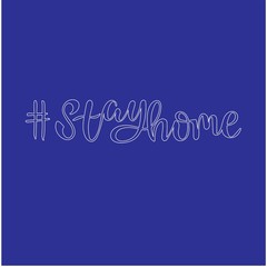 Stay home hashtag for social media stamp