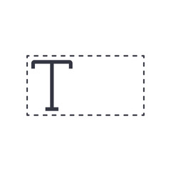 Edit text frame icon vector. Flat vector edit text icon for mobile concept and web apps design. Stock Vector illustration isolated on white background.