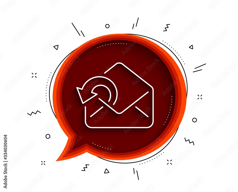 Poster send mail download line icon. chat bubble with shadow. sent messages correspondence sign. e-mail sym