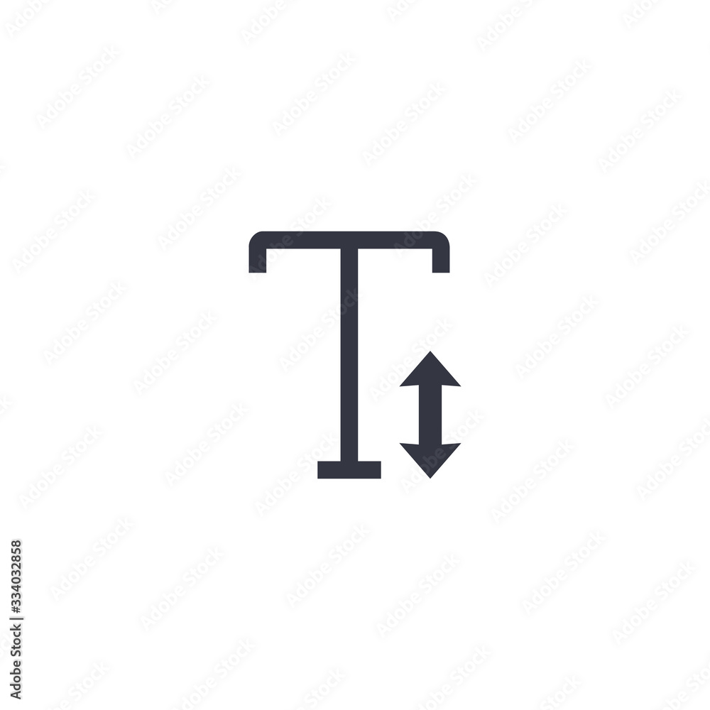Aufkleber text font size icon with arrows. stock vector illustration isolated on white background.