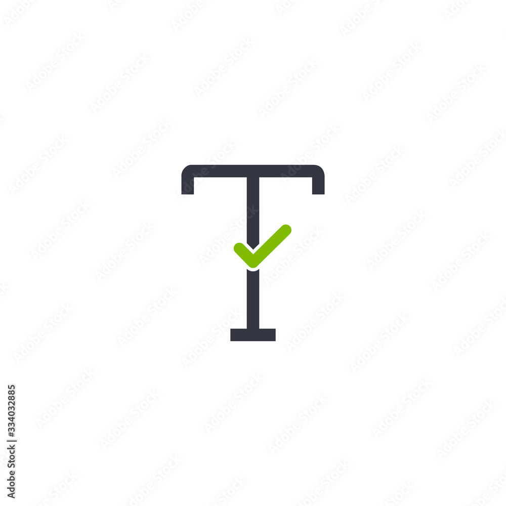 Aufkleber text with check mark, edit text accepted. stock vector illustration isolated on white background.