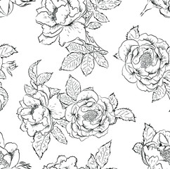 Flower seamless pattern. High quality seamless pattern for printing. Vector Illustration.