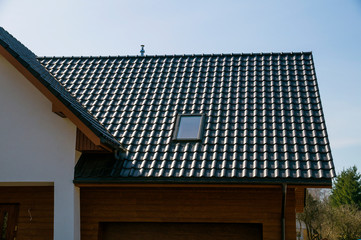 A newly built house. The roof is made of ceramic tiles. © Wlodzimierz