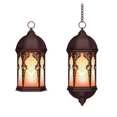 Realistic Ramadan Lanterns Set