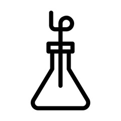 Chemistry flask icon. Labaratory research sign. Pharmacology, science experiment illustration.