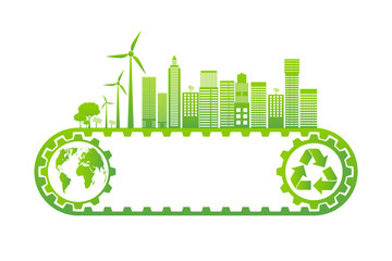 Green cities help the world with eco-friendly concept ideas.vector illustration