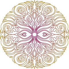 outline circle abstract mandala ornament decoration