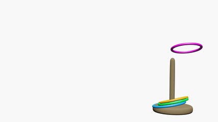 日本のお祭りの定番「輪投げ」３Ｄグラフィック