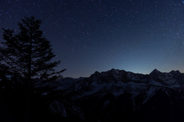 Sternenhimmel in den Alpen bei Mittenwald