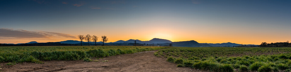 Oregon sunset over Mary's Peak coast range
