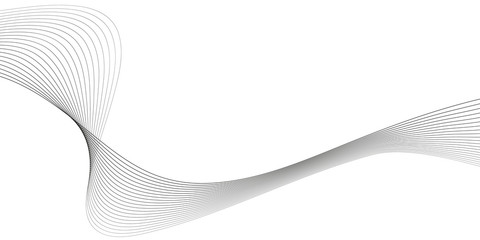 Fototapeta premium Abstract wave element for design. Digital frequency track equalizer. Stylized line art background. Vector illustration. Wave with lines created using blend tool. Curved wavy line, smooth stripe.