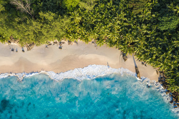 Beach Top view Mahe Seychelles Anse Intendance beach