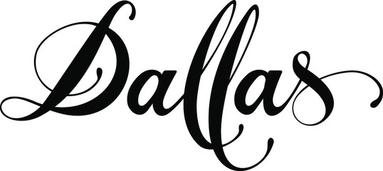 Dallas - custom calligraphy text