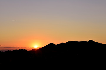 sunset in the mountains