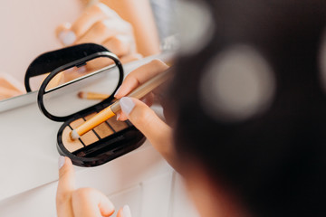 closeup of woman make up