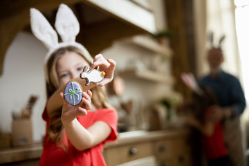 Cute gingerbreads for Easter day stock photo