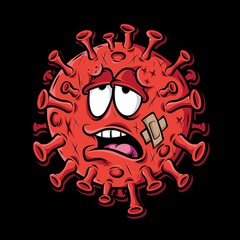 battered corona monster vector logo