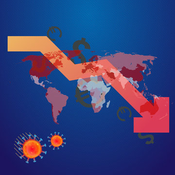 COVID-19 coronavirus epidemic.World map. Global COVID-19 coronavirus pandemic. Vector Illustration.