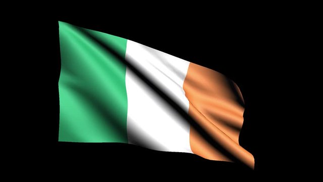 National Flag Of Ireland [15sec Loop / 1080p / 29.97 FPS / Alpha /MOV ]