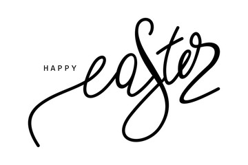 Happy easter hand drawn lettering. Vector illustration