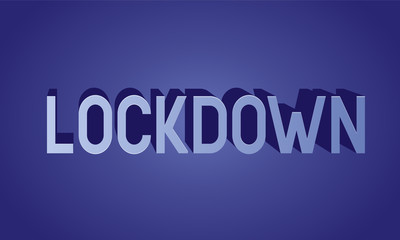 lockdown text typhography design vector