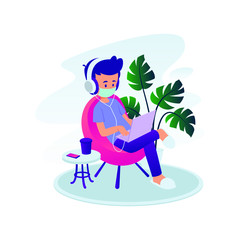 Fototapeta premium flat illustration of prevention from corona virus, 2019 - ncov vector 