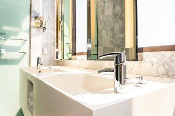 Faucet water and sink decoration interior of bathroom