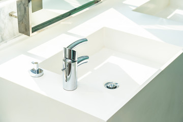 Faucet water and sink decoration interior of bathroom