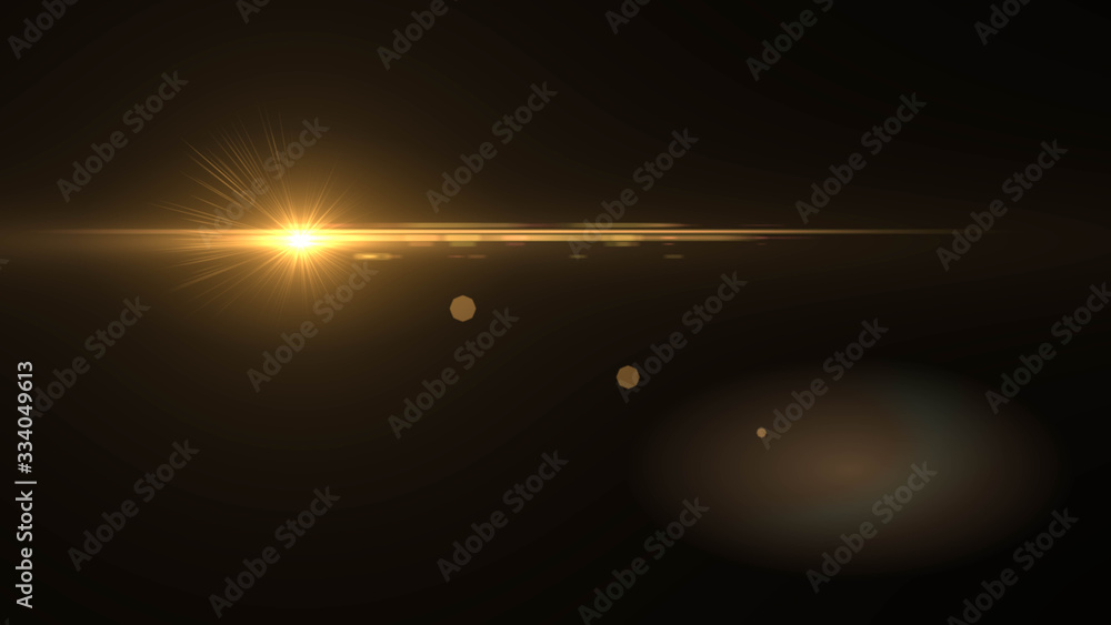 Canvas Prints Abstract stylish light effect on a black background. Gold glowing neon line. Golden luminous dust and glares. Flash Light. luminous trail.