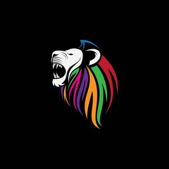 head lion vector logo