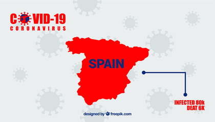 España Infografía Infectados Muertos vector Editable nuevo Coronavirus COVID-19