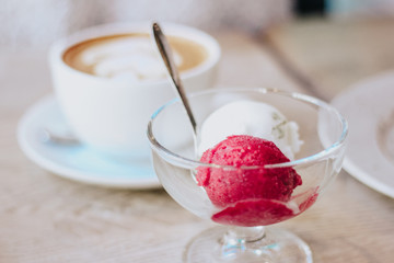 Ice cream and coffee balls (cappuccino)