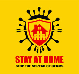 stay at home to stop the spread of germs